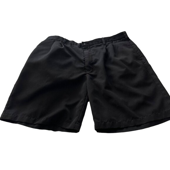 Pebble Beach Black Men's Pleated Golf Shorts Size 40 Polyester Rayon Blend - Picture 1 of 6